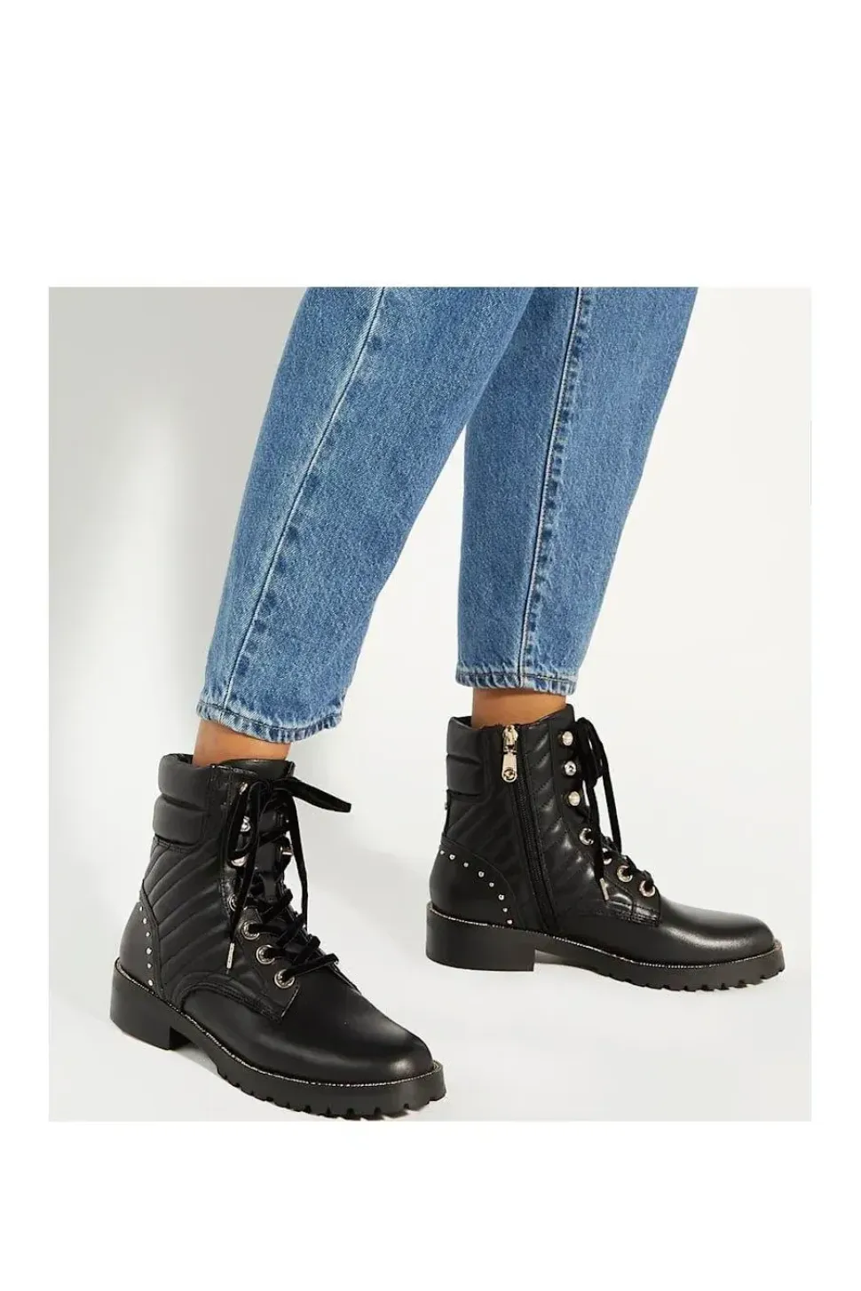 'Pearlescent' Leather Biker Boots