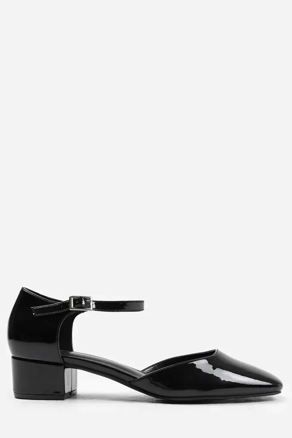 'Peony' Wide Fit Square Toe Low Block Heel With Strap