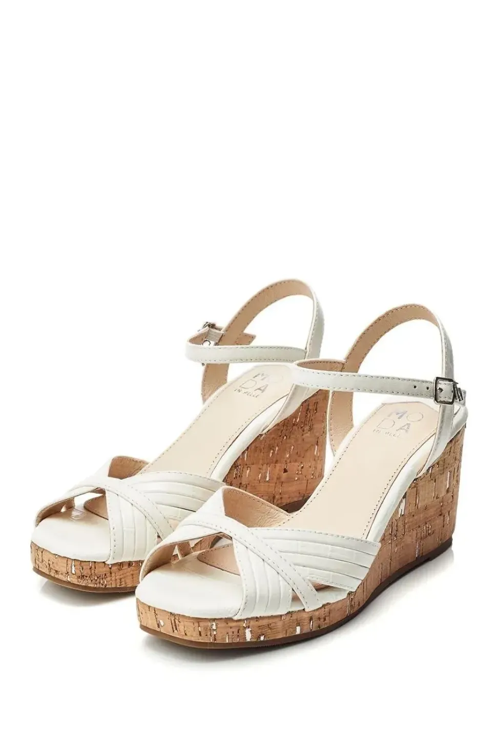 'Peppermint' Leather Wedges