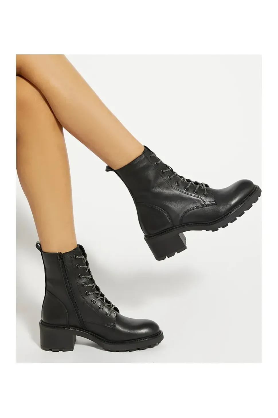 'Plexie' Leather Ankle Boots