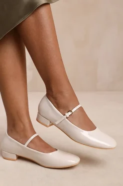 'Portugal' Wide Fit Low Heel With Strap And Buckle Detail