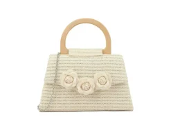 'Ratana' Small Cross Shoulder Bag With Wooden Handle