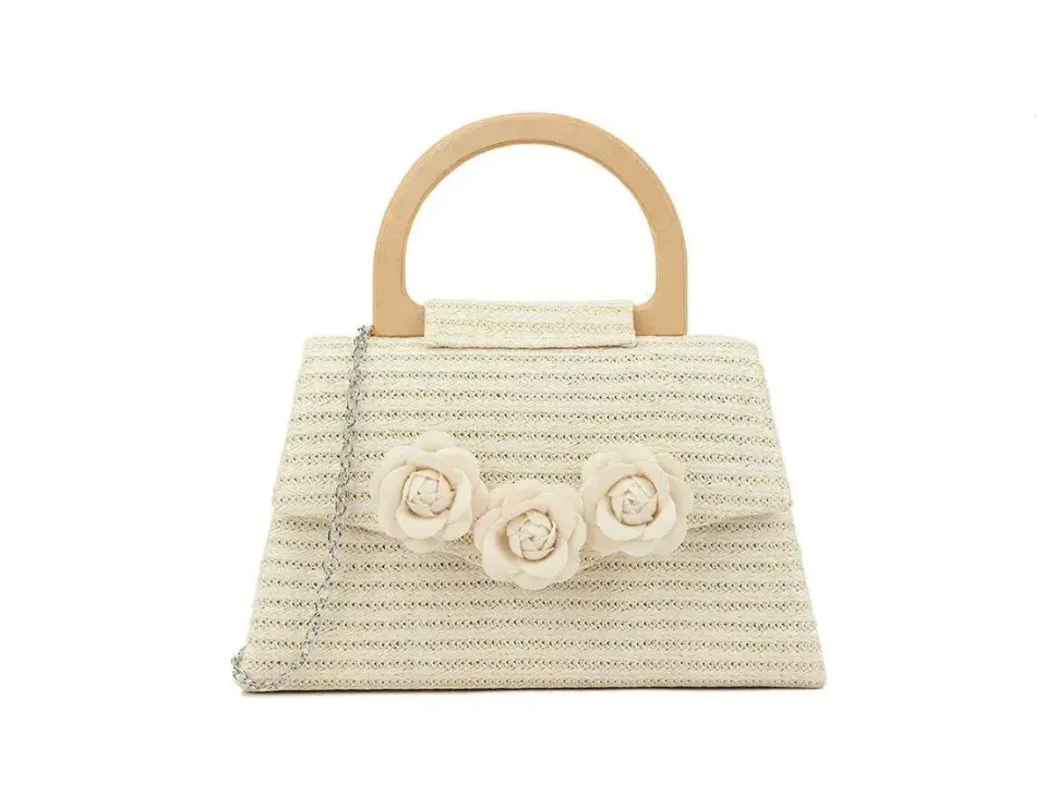 'Ratana' Small Cross Shoulder Bag With Wooden Handle