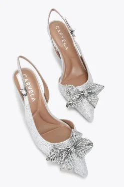 'Regal Bow Sling 2' Fabric Heels