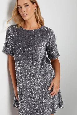 'Rocky' Sequin Velour Mini Party Dress