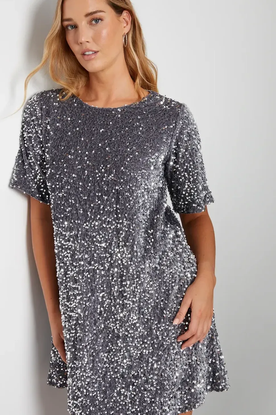 'Rocky' Sequin Velour Mini Party Dress