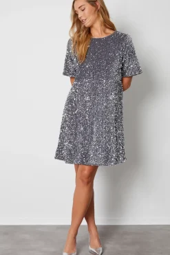 'Rocky' Sequin Velour Mini Party Dress