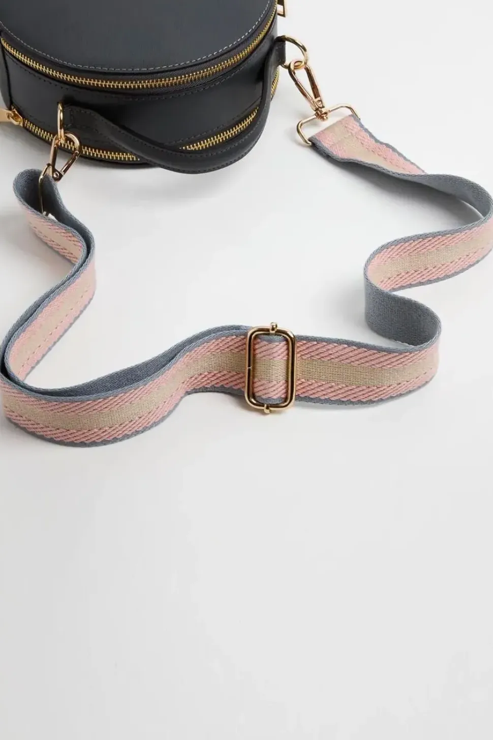 'Rome' Round Circle Crossbody Bag with Pastel Strap