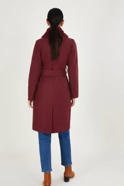 'Rufus' Fur Collar Belted Coat