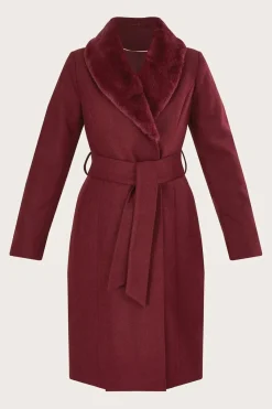 'Rufus' Fur Collar Belted Coat