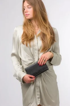 'Saffron' Nappa Leather Cross Body Clutch Bag