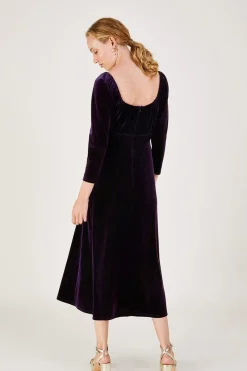 'Sara' Velvet Midi Dress