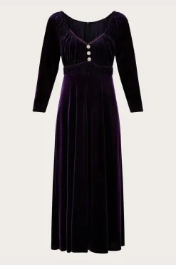 'Sara' Velvet Midi Dress