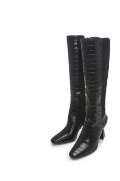 'Sarisa' Patent Mocc Croc Heeled Boots