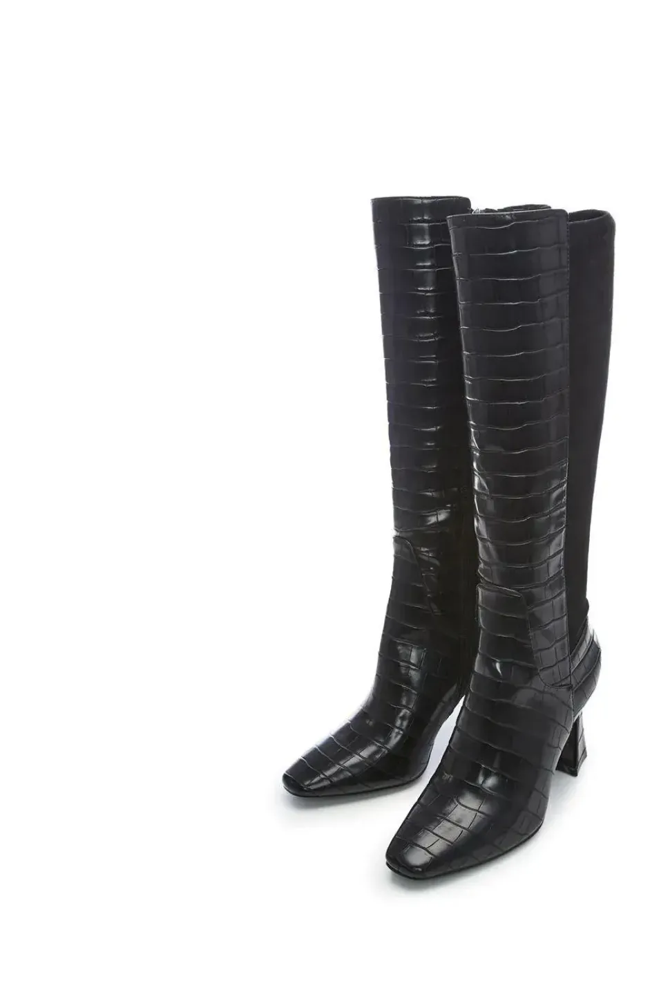 'Sarisa' Patent Mocc Croc Heeled Boots