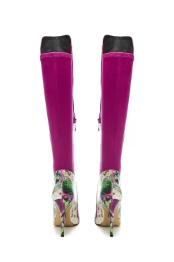 'Savi' Snake Print Leather Over The Knee Boots