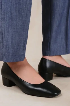 'Seattle' Wide Fit Low Block Heel With Square Toe