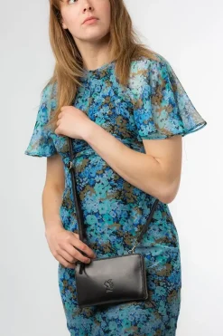 'Senga' Leather Cross Body Clutch Bag
