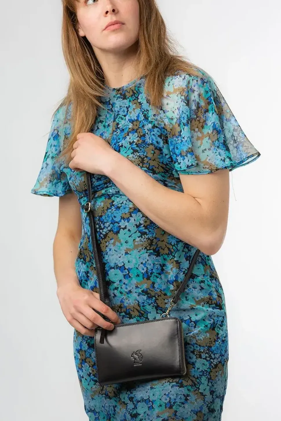 'Senga' Leather Cross Body Clutch Bag