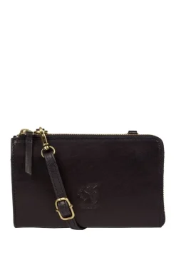 'Senga' Leather Cross Body Clutch Bag