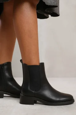 'Serna' Wide Fit Ankle Boot With Elastic Panel And Side Zip