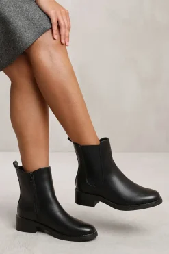 'Serna' Wide Fit Ankle Boot With Elastic Panel And Side Zip