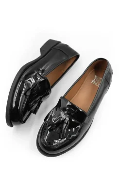 'Shaisha' Extra Wide Fit Flatform Slip On Loafers Shoes With Tassle