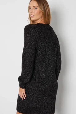'Shiloh' V Neck Knitted Jumper Dress