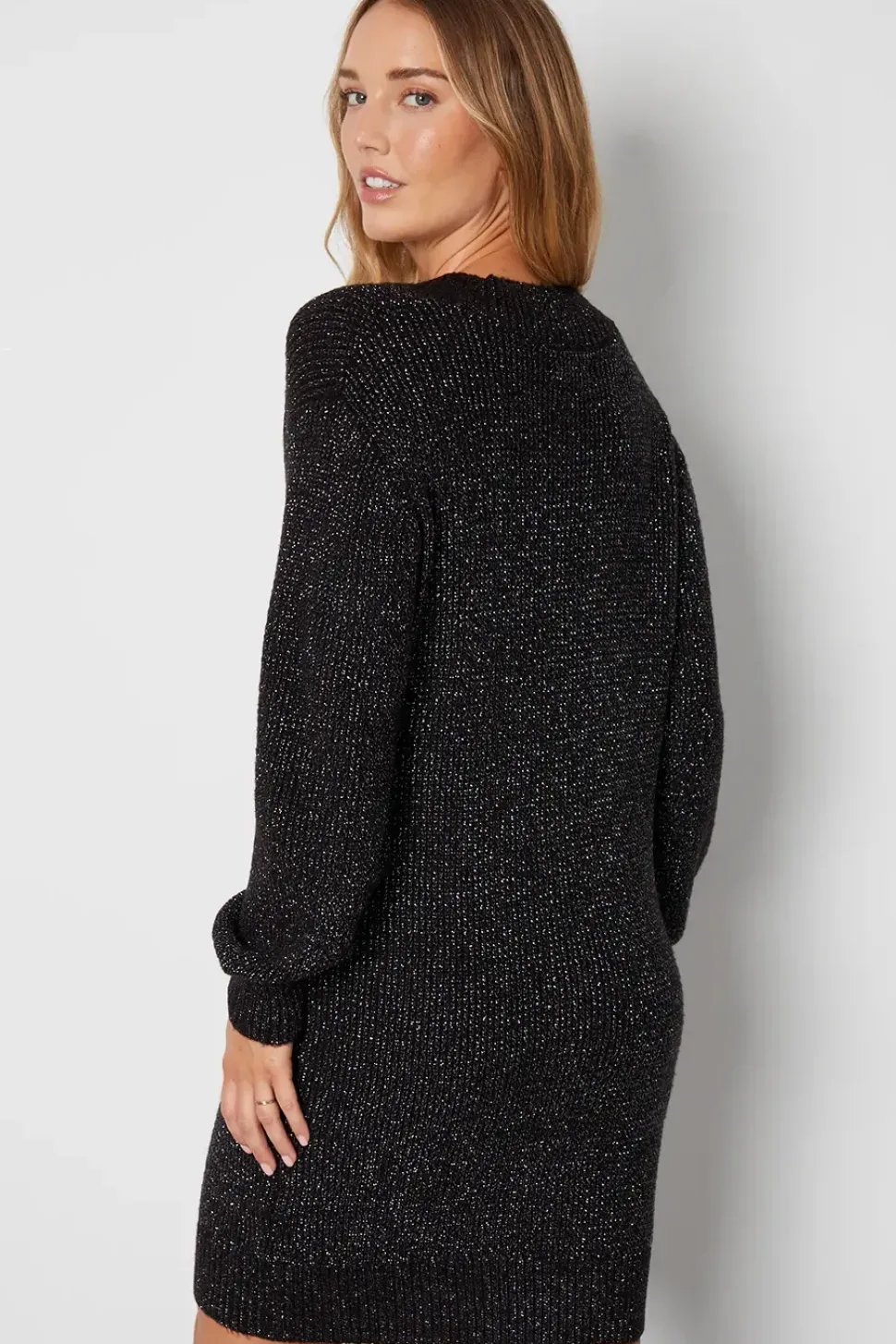 'Shiloh' V Neck Knitted Jumper Dress