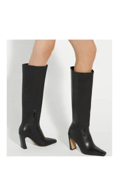 'Sliding' Leather Knee High Boots
