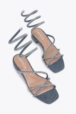 'Spiral Block Sandal' Fabric Sandals