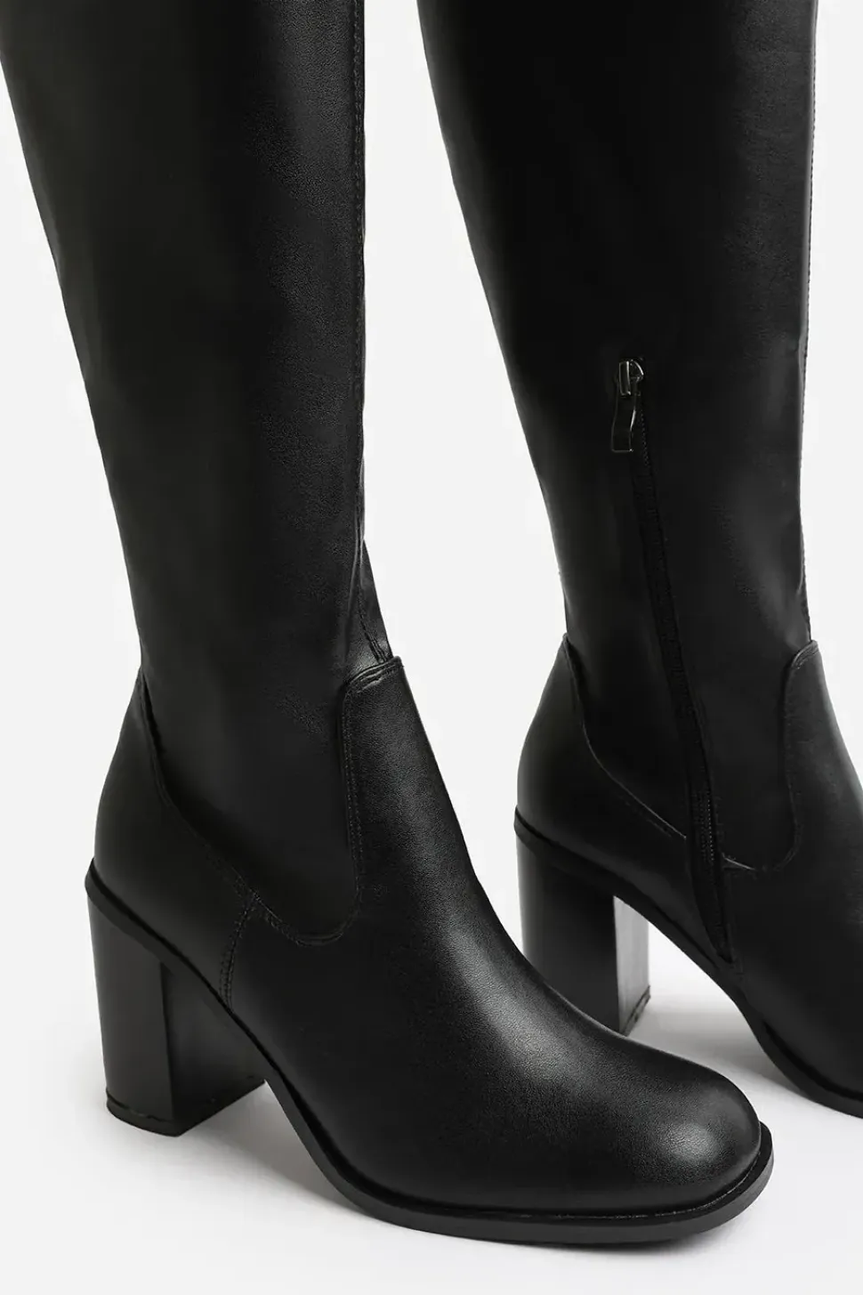 'Talia' Knee High Boots High Block Heel