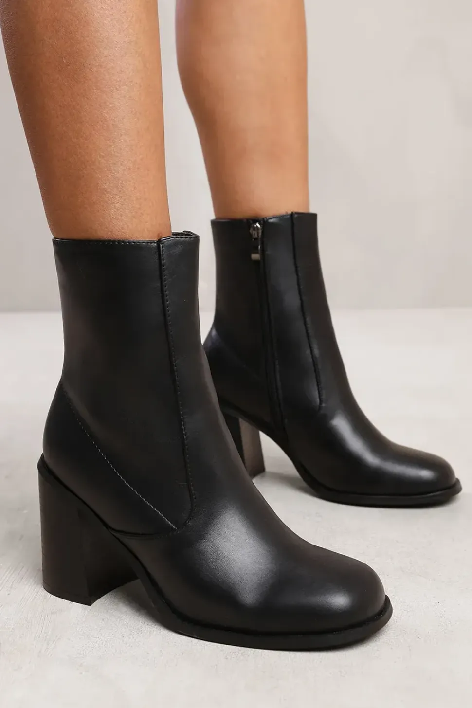 'Teagan' Ankle Boot With Chunky Heel And Side Zip