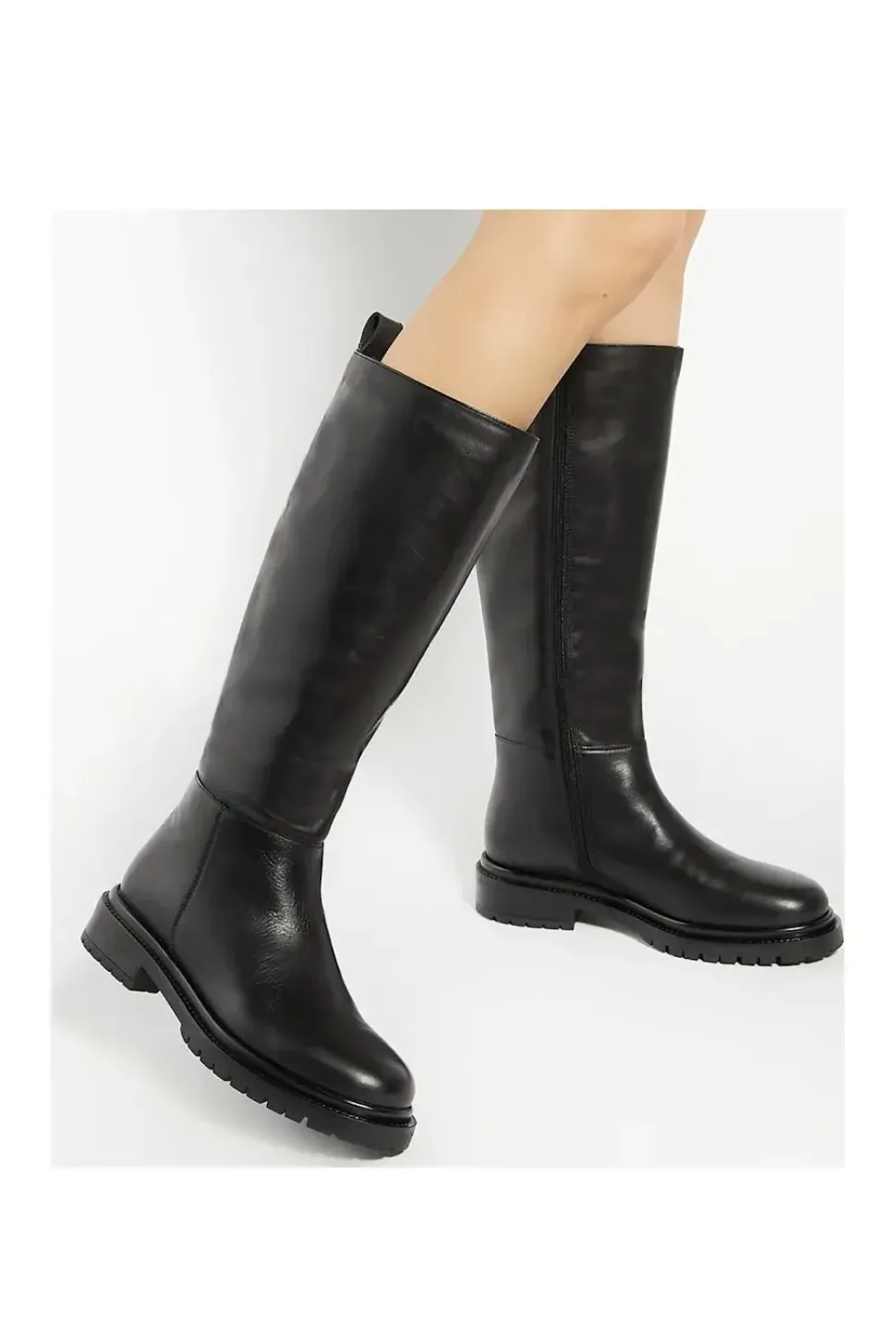 'Tilings' Leather Knee High Boots