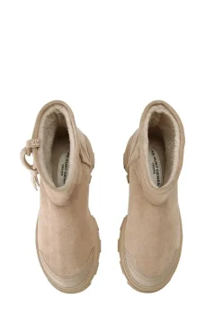 'Trekker Low Warm' Suedette Boots