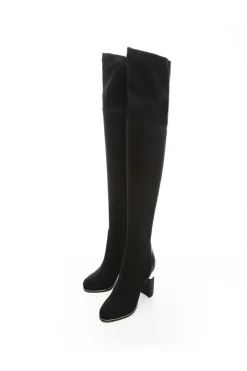'Valentinne' Alcantara Biker Boots