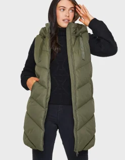 'Vamp' Long Line Padded Gilet