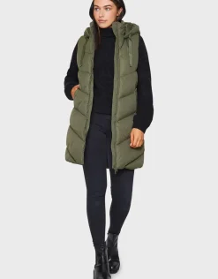 'Vamp' Long Line Padded Gilet