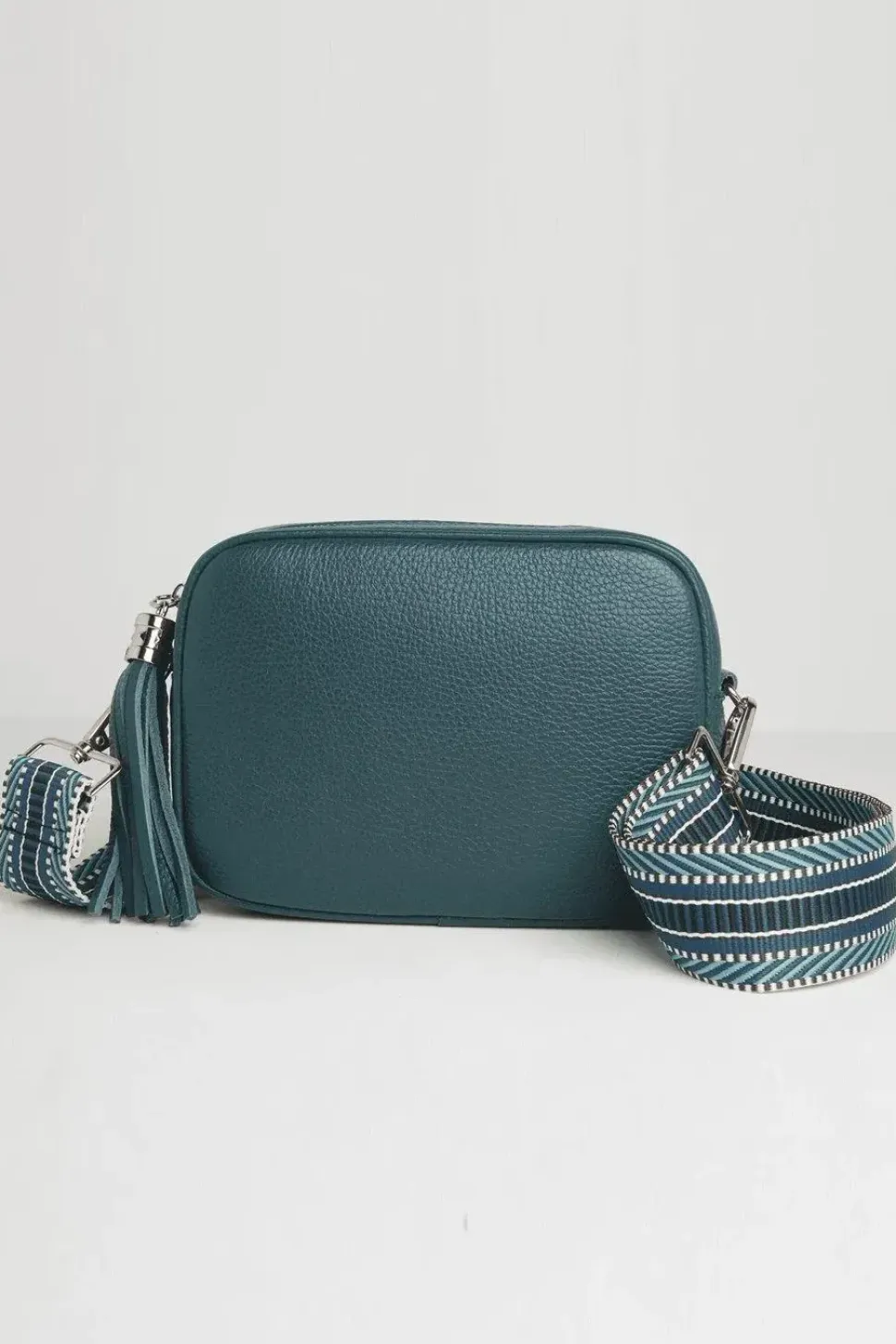 'Verona' Crossbody Tassel Bag with Aztec Strap