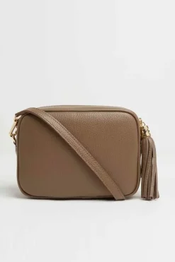 'Verona' Crossbody Tassel Bag With Dark Leopard Strap