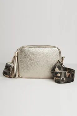 'Verona' Crossbody Tassel Bag With Leopard Strap