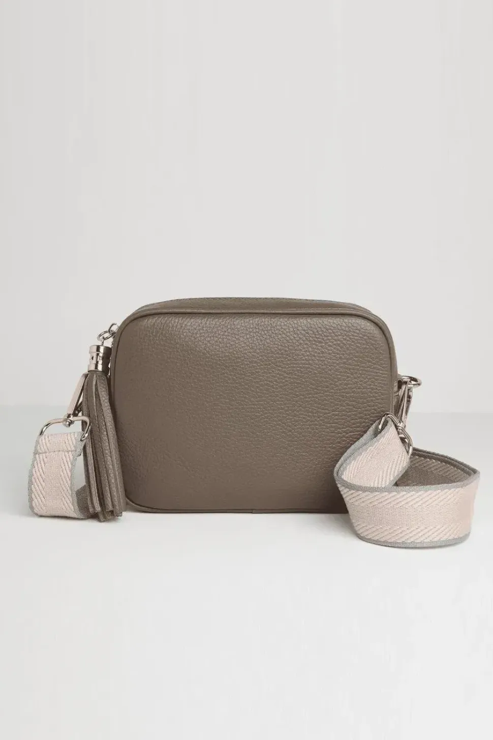 'Verona' Crossbody Tassel Bag With Pastel Strap