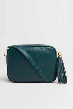 'Verona' Crossbody Tassel Bag with Snake Print Strap