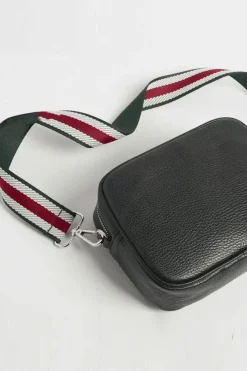 'Verona' Crossbody Tassel Bag with Stripe Strap