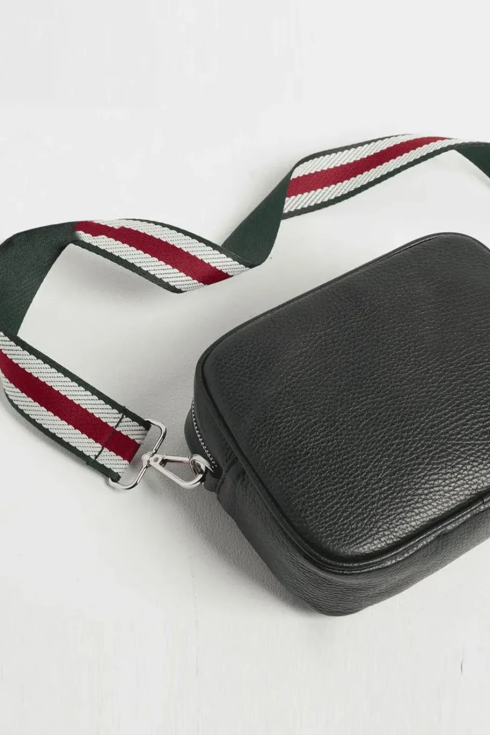 'Verona' Crossbody Tassel Bag with Stripe Strap