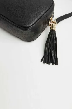 'Verona' Crossbody Tassel Bag with Stripe Strap