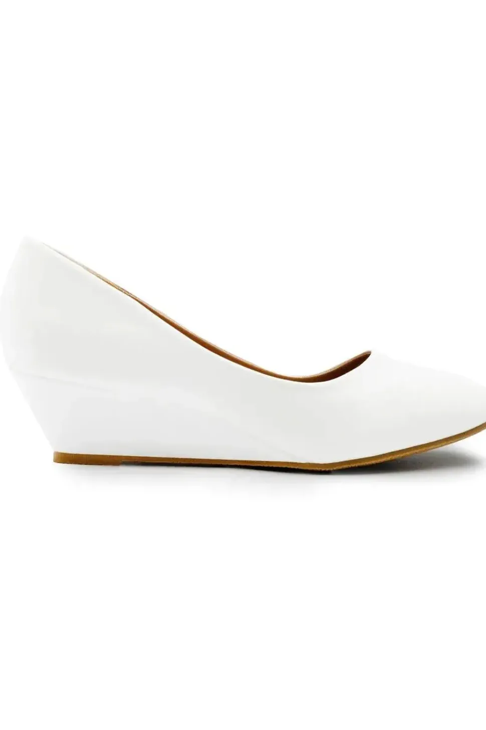 'Vienna' Wide Fit Platform Low Wedge Mid Heel Court Shoes
