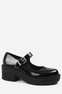 'Washington' Chunky Sole Shoes With Single Buckle Strap