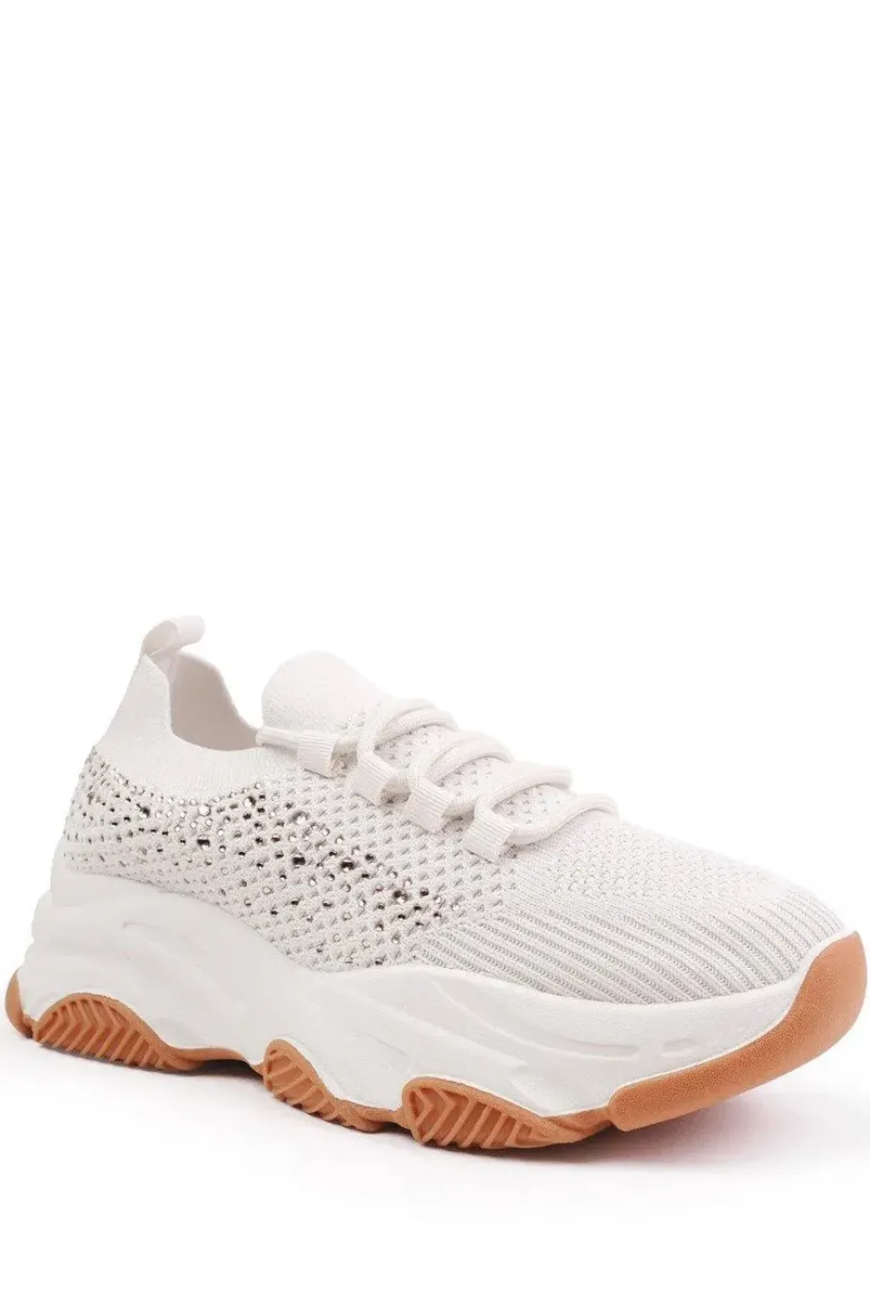 'Whisper' Chunky Sole Knit Trainers With Crystal Embellishment