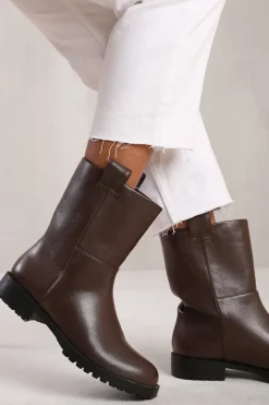 'Winter' Mid Calf Boot With Stitching Detail